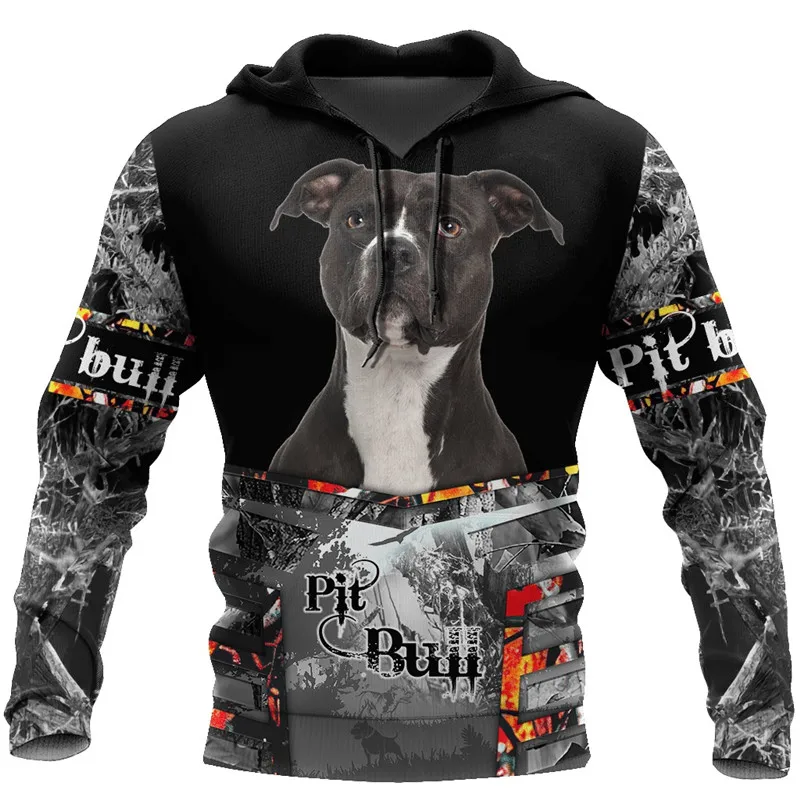 

Fashionable Pitbull 3D Full-body Printed Men's Autumn Hoodie Unisex Casual Zip Hoodie Casual Hip Hop Unisex Harajuku Sweatshirt