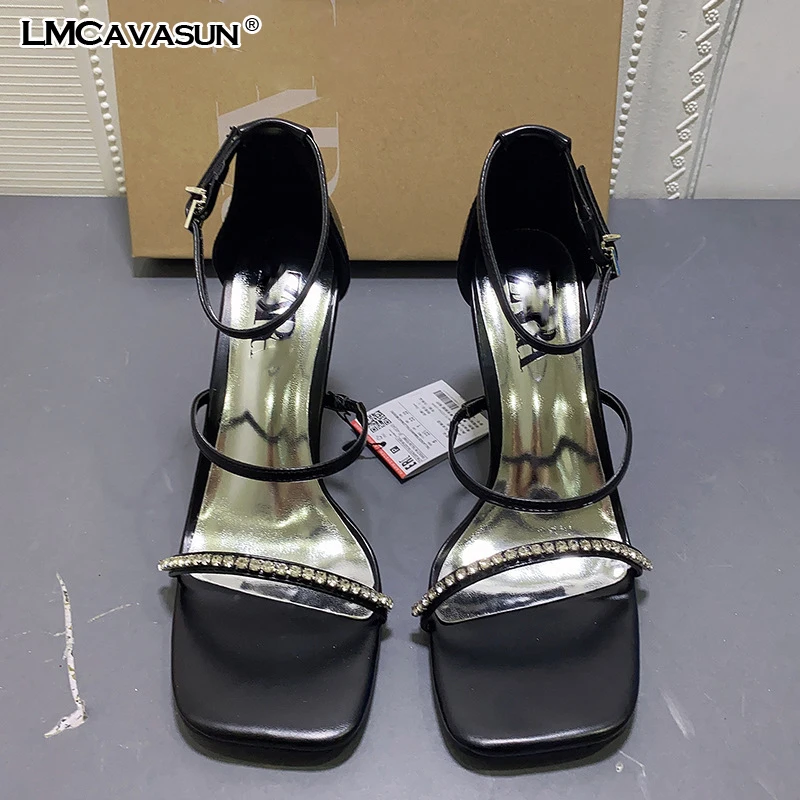 LMCAVASUN туфли на высоком каблуке для женщин сандалии пикантные One Word ремешок