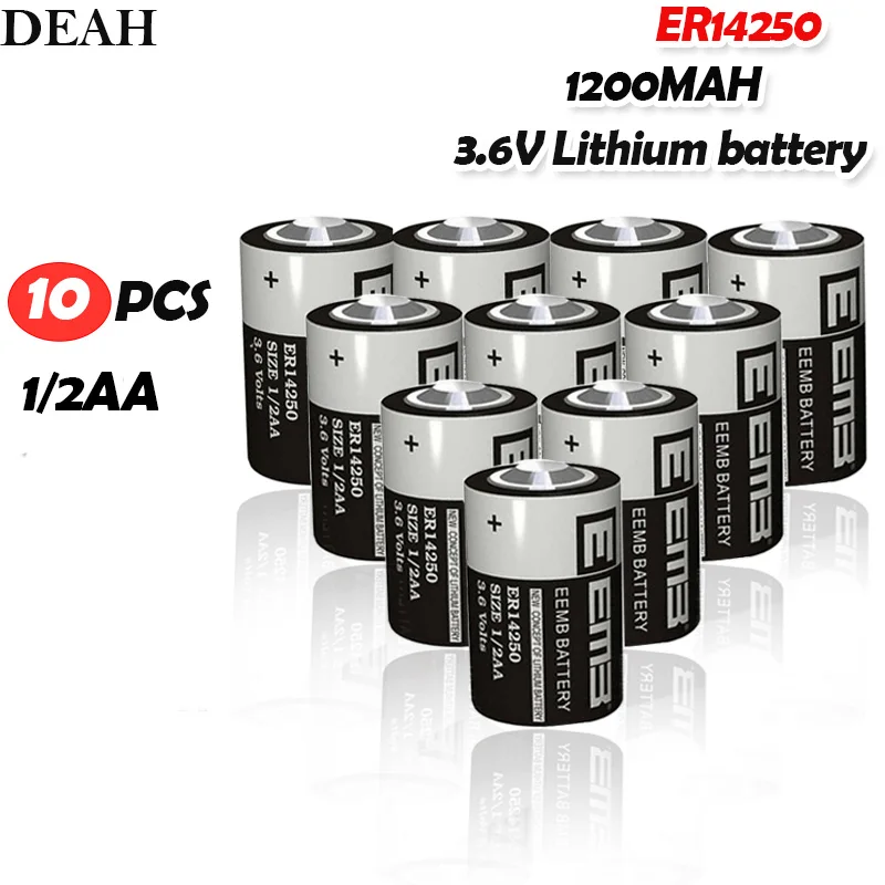 10 шт. ER14250 ER 14250 CR14250SL 1/2AA 3 6 V 1200mAh PLC промышленная литиевая батарея основная для