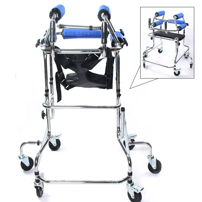 

Children with cerebral palsy with wheeled walk aid Middle-aged elderly stroke paraplegic leg foot rehabilitation training toddle