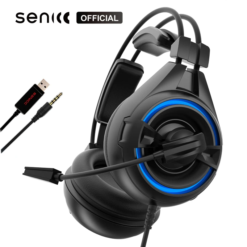 SENICC A6 драйвер бесплатно USB игровая гарнитура светодиодный шумоподавление