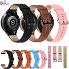 Ремешок кожаный для наручных часов, цветной браслет для Samsung Galaxy watch active 2 40 мм 44 мм