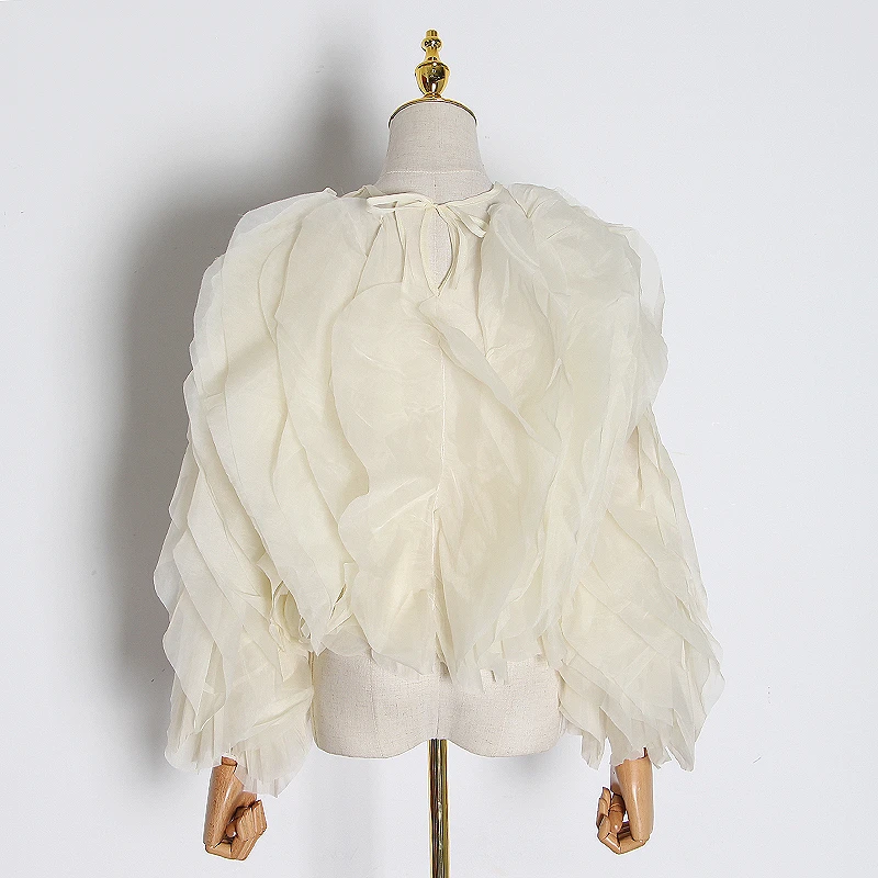 Женская шифоновая блузка TWOTWINSTYLE элегантная Свободная рубашка с круглым вырезом