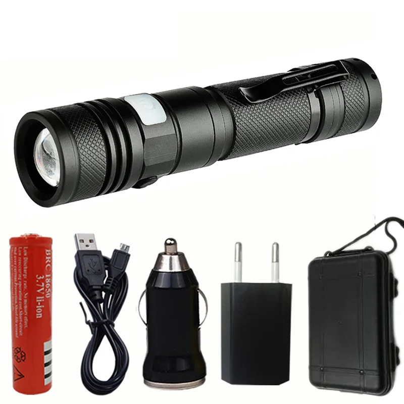 Option E Litwod Z201301 XM-L2 U3 Micro USB Перезаряжаемый светодиодный фонарик масштабируемый 5 режимов Переключатель алюминиевый фонарь фонарик факел - Испускаемый цвет: Option E