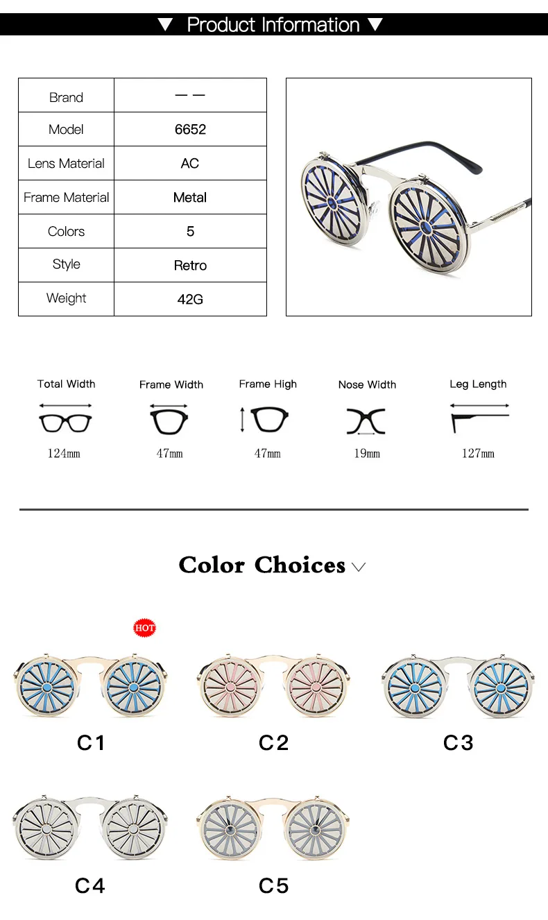 Ретро стимпанк Солнцезащитные очки для мужчин и женщин металлические флип ап