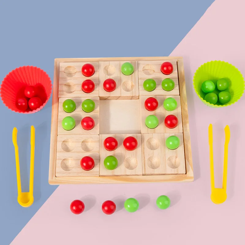 

Children Wooden Toys Games Beads Concentration Training Wooden Building Block Early Educational Toy Gifts