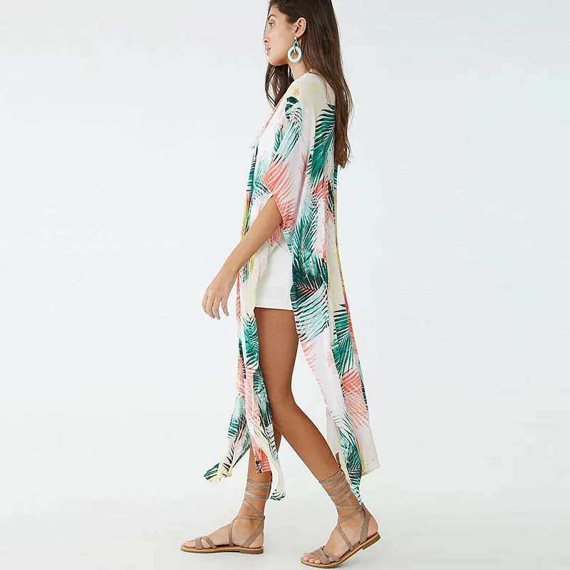Женское пляжное платье-парео модное платье бикини кафтан накидка верхняя одежда