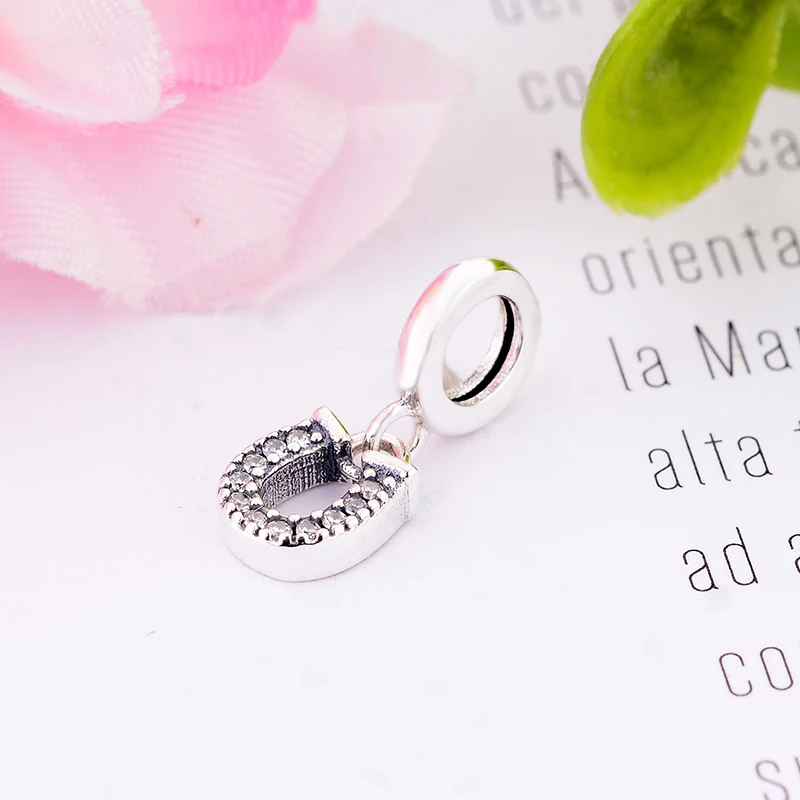 

925 Серебряный кулон в виде лошади с животными, кулон из бисера с кристаллами, оригинальные подвески для создания браслета, Женские аксессуар...