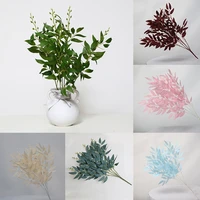 artificial willow bouquet fake leaves home christmas wedding decoration jugle party willow vine faux foliage plants wreath decor