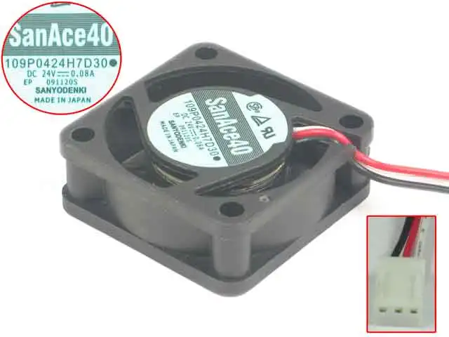 Вентилятор для охлаждения сервера SANYO DENKI 109P0424H7D30 DC 24V 0.08A 40x40x15 мм - купить по