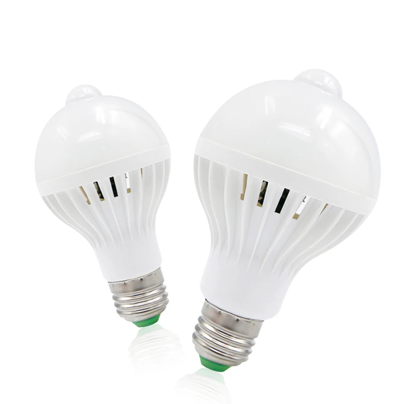 Лампа с пассивным ИК датчиком движения E27 светодиодная лампа 220 В 5 Вт 7 9