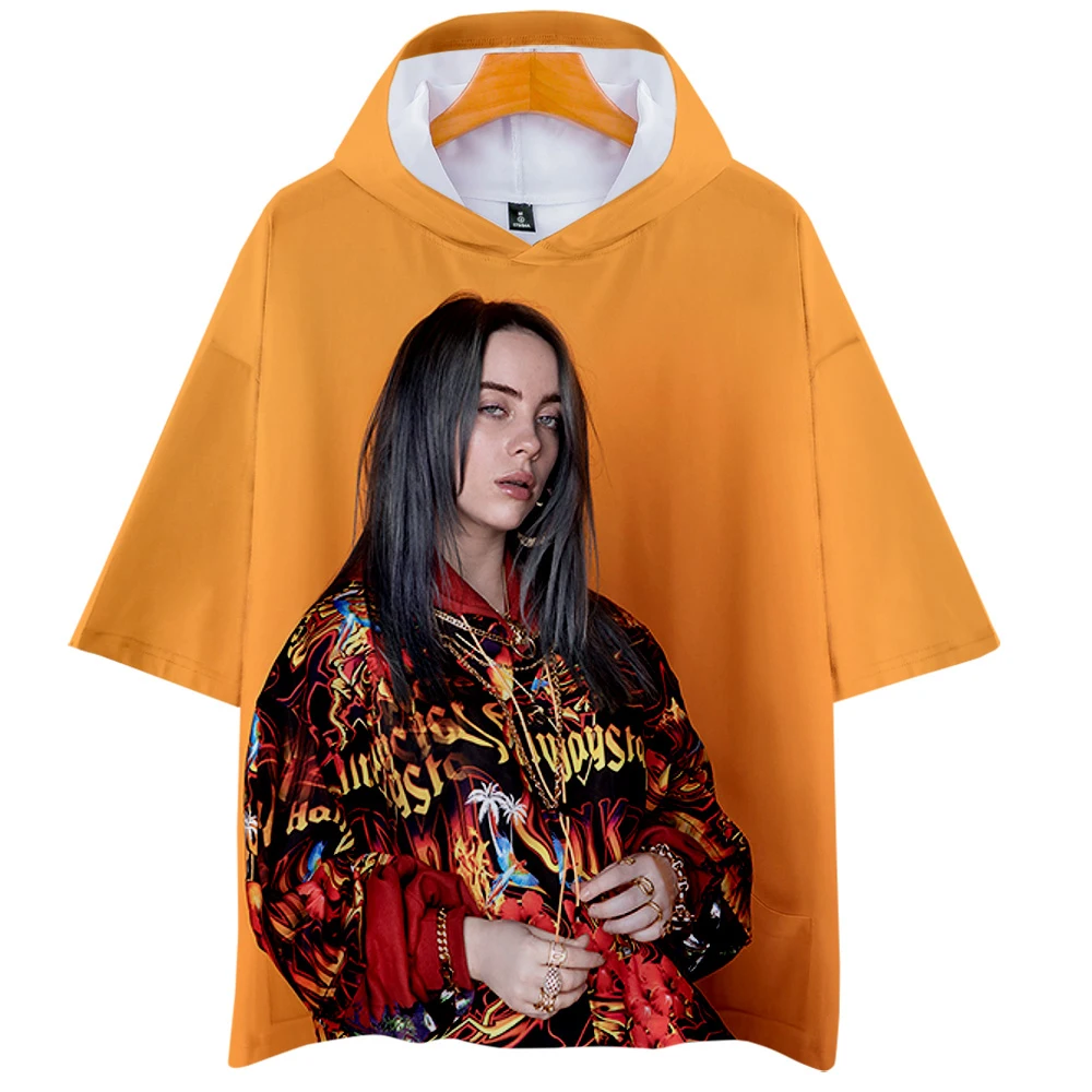 Хит продаж Billie Eilish 3D толстовки 2019 женская модная летняя футболка дышащая белая с