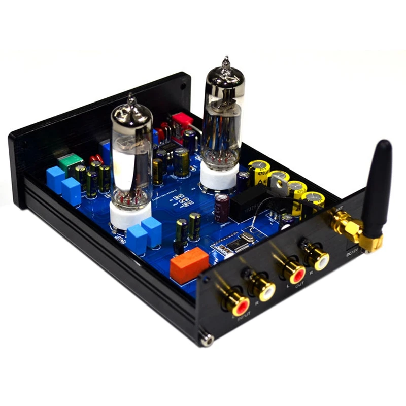 

Buffer HiFi 6J5 Bluetooth 4.2 Tube Preamp Amplifier Stereo Preamplifier with Treble Bass Tone Ajustment(Silver)