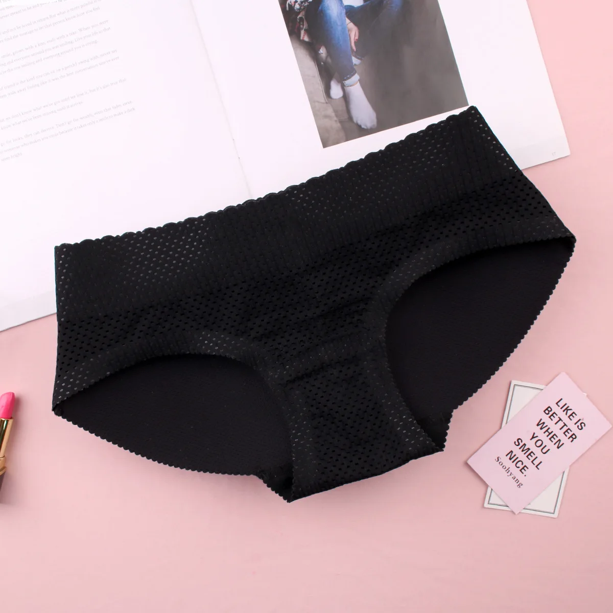 Бесшовные трусики с подкладкой заниженной талией |