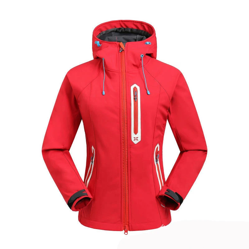Зимняя спортивная куртка для бега софтшелл Женская ветрозащитная походная