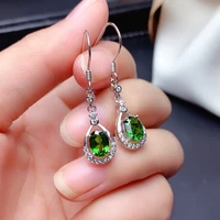 vintage hoop earrings female green stone sterling silver 925 earrings for women big emerald earrings mothers day luxury gift