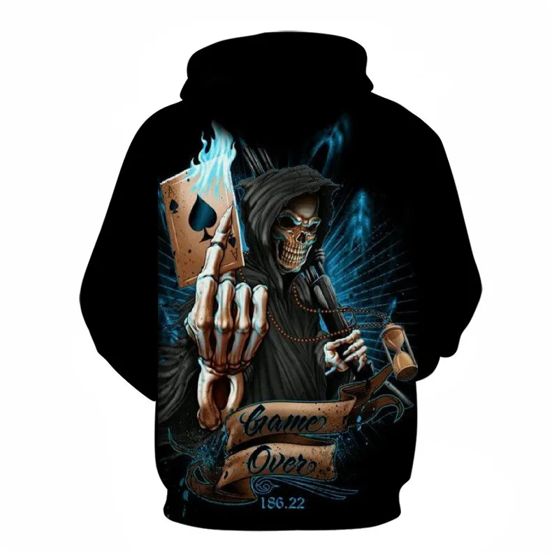 Skull Printed 3D Sweatshirt Men Women Black Design Hoodies Homme Autumn Long Sleeve Tracksuit For Male Hoody Drop Ship