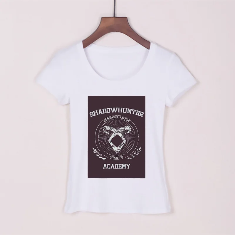 Футболка женская футболка женская одежда Shadowhunter ТВ Печать Kawaii с короткими рукавами соблазнительный Забавный Топ Футболка женская - Цвет: E1