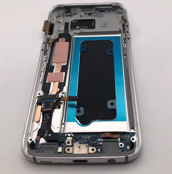 FRAME G930A GOLD 5,1 ''Супер Amoled ЖК-дисплей с рамкой для samsung GALAXY S7 G930 lcd G930A G930F SM-G930F дигитайзер сенсорный экран - Цвет: FRAME G930A GOLD