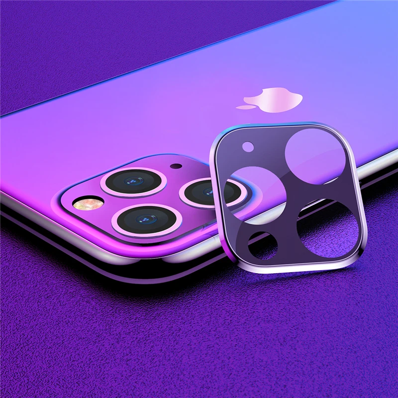 ROCK 2 шт 3D полная задняя крышка для объектива камеры Защита экрана для iPhone 11 Pro Max пленка из закаленного стекла алюминиевый чехол для объектива Защита