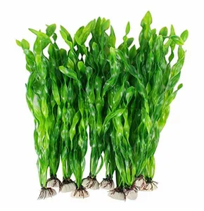 Искусственные водоросли, водные растения для аквариума, пластиковые, украшения для растений, 10 шт.