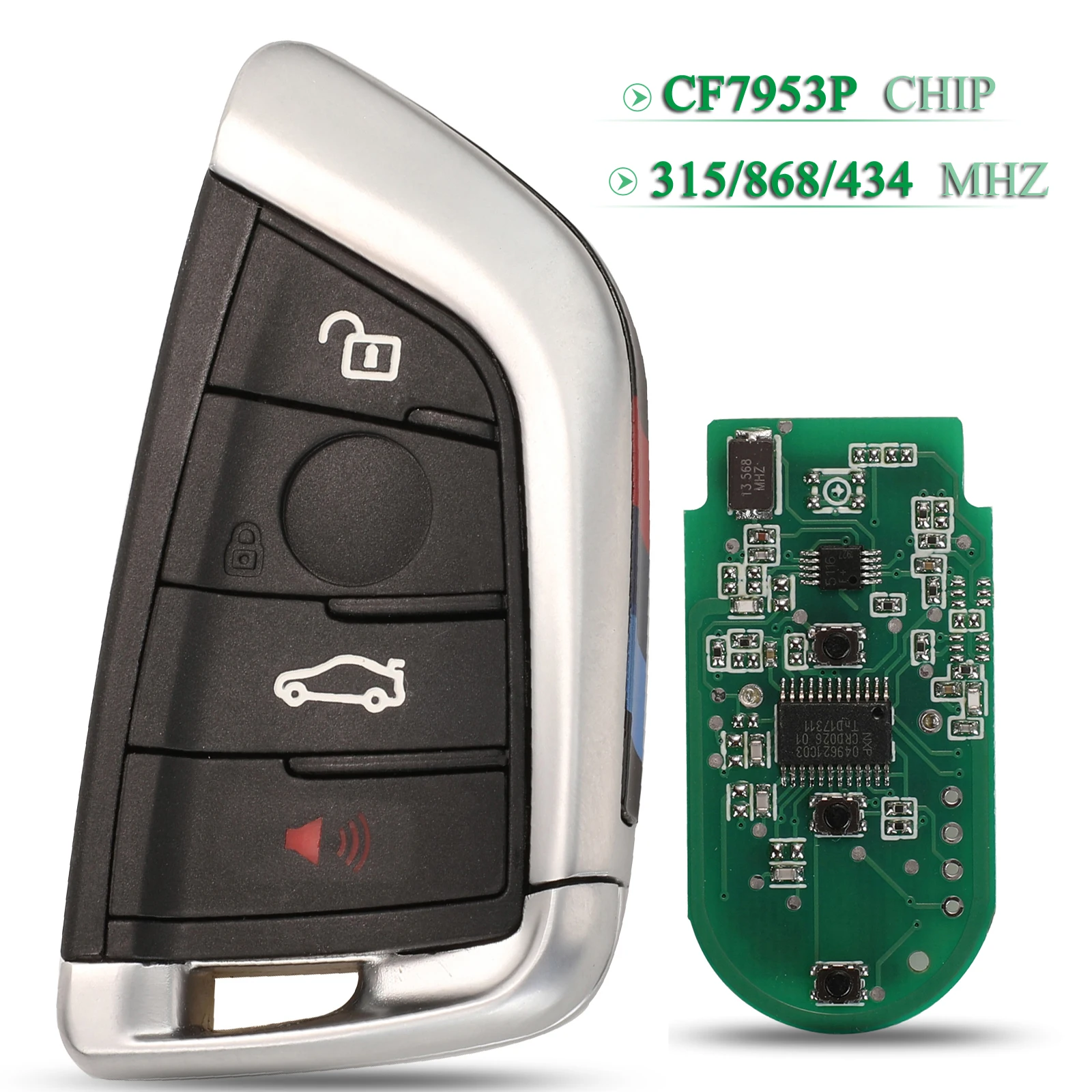 Bilchave 4 пуговицы 315/434/868 МГц PCF7953P чип умный дистанционный ключ брелок от машины для