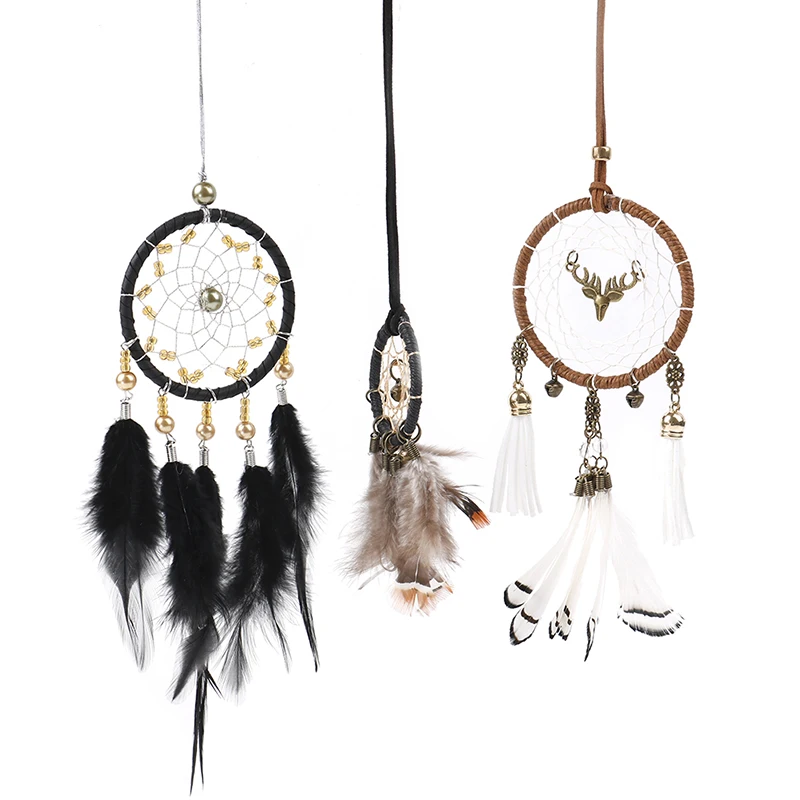 Dream Catcher Feather Lace Hollow Wind Chimes Delicate Mini Car Home Charm | Дом и сад