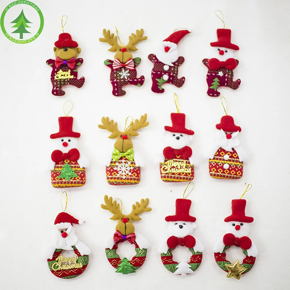 Рождественский Декор Санта Клаус Снеговик Медведь Лось висячая кукла