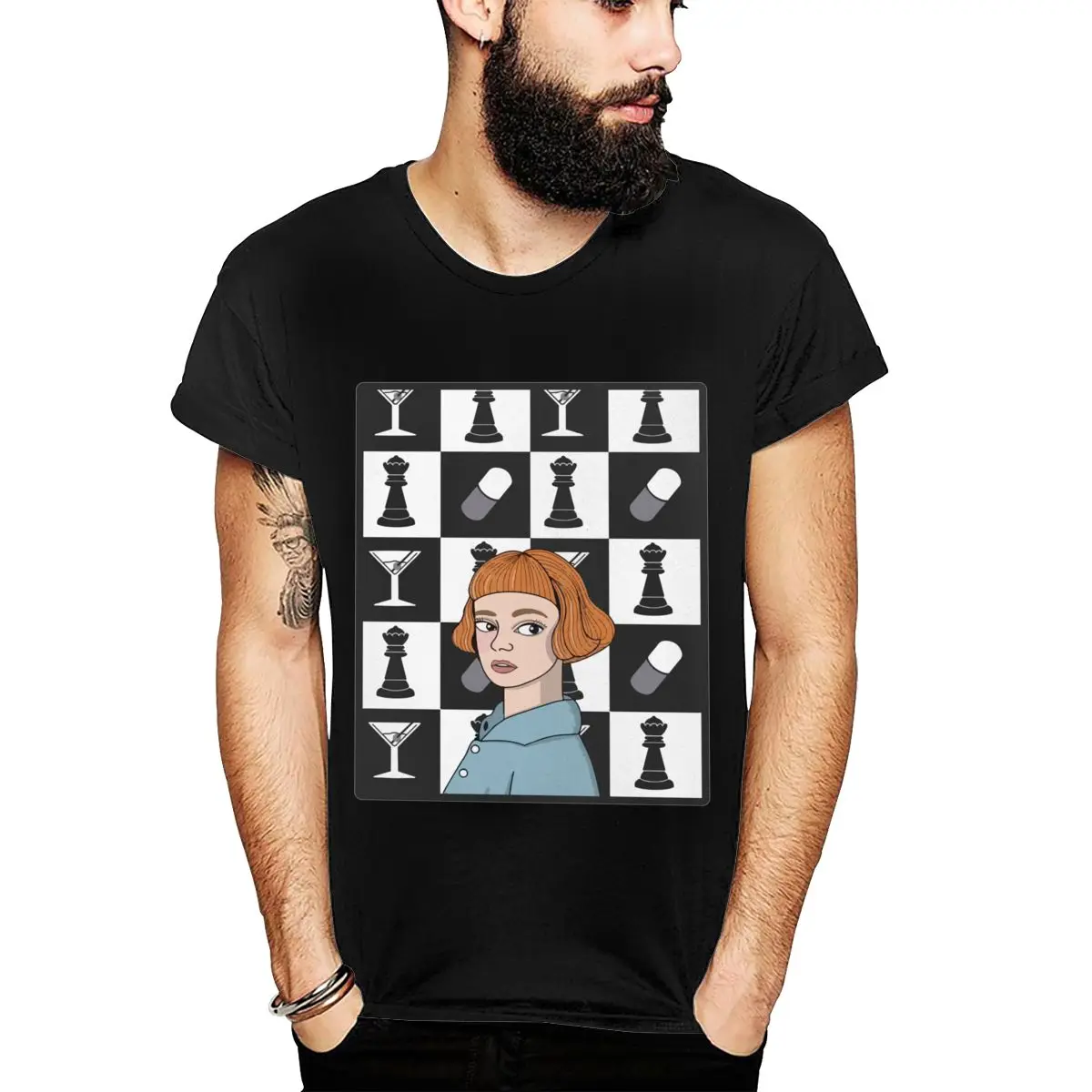

O-neck The Queen's Gambit Chess Summer Hip Hop T-shirt For Male Harajuku Great Cotton T Shirt S-6XL