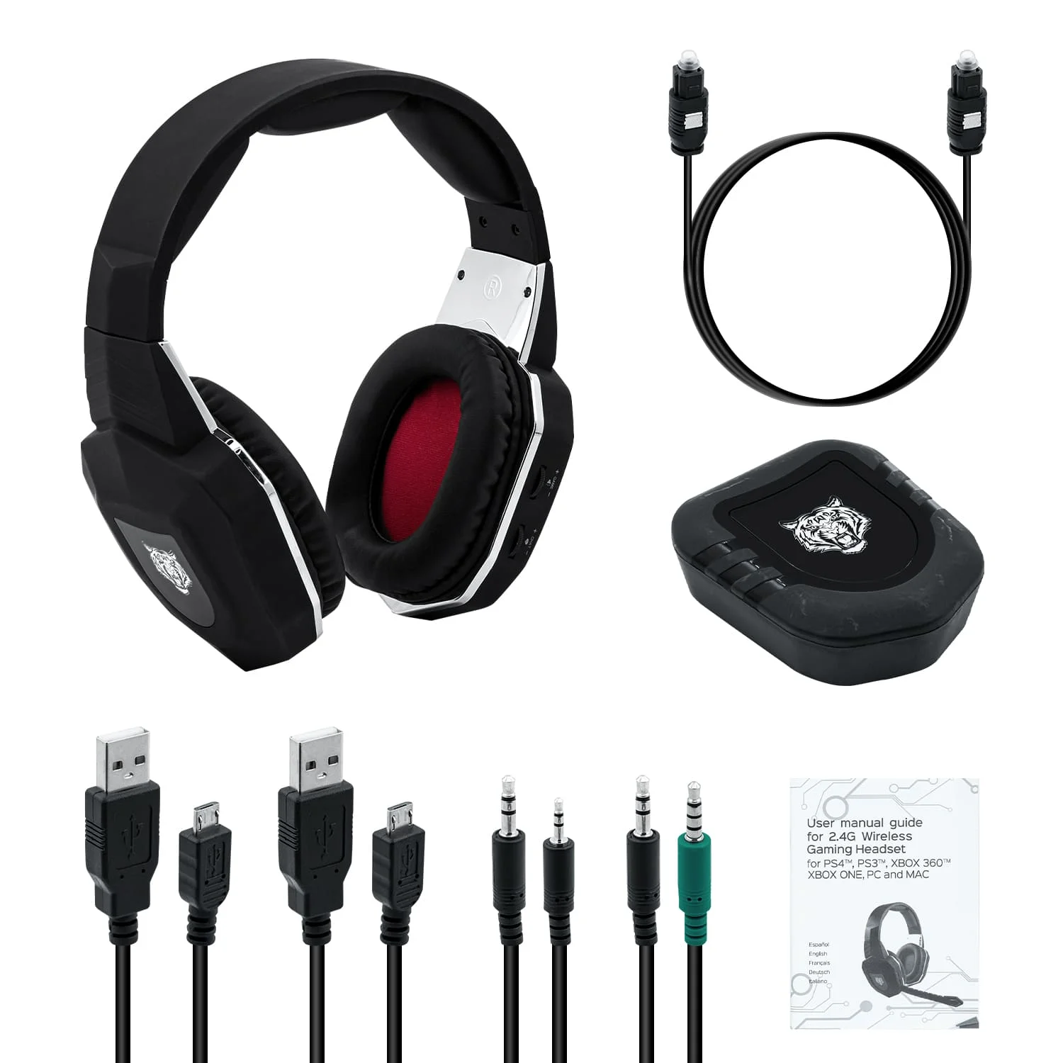 Восстановленные технические беспроводные наушники 2 4 ГГц для PS4/PS3/Xbox One/Xbox 360/PC/Mac/TV