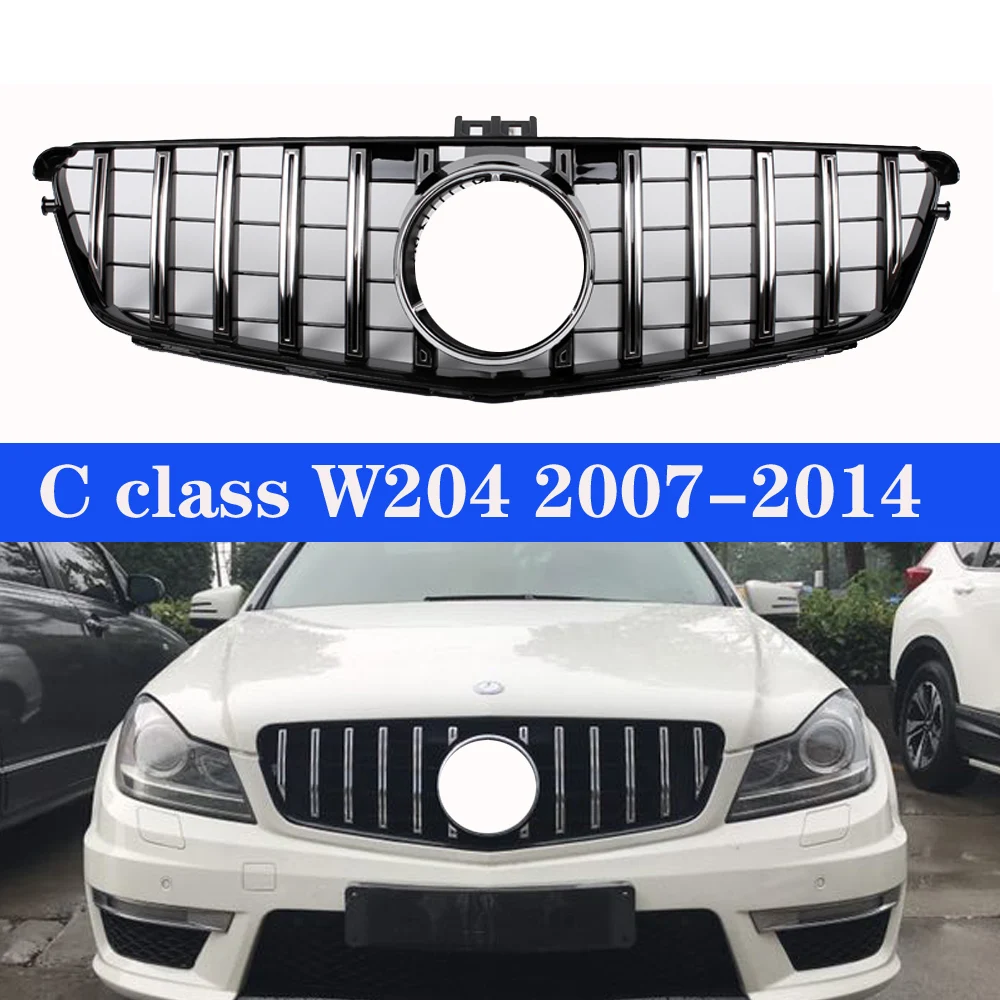 

For Benz C Class W204 GT Mesh Front Racing Diamond Grills Billet Bumper Grille 2007-2014
