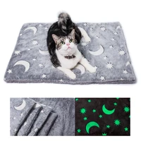 super soft dog bed luminous moon star pattern pad winter warm flannel pet dogs cats sleeping bed mat cushion nap blanket