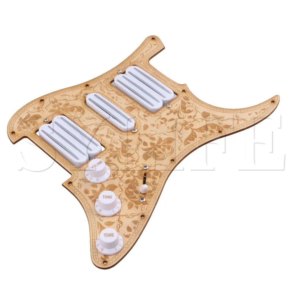 Maple Bauhinia Pattern 11 Holes HSH Pickguard Set for Electric Guitar | Спорт и развлечения