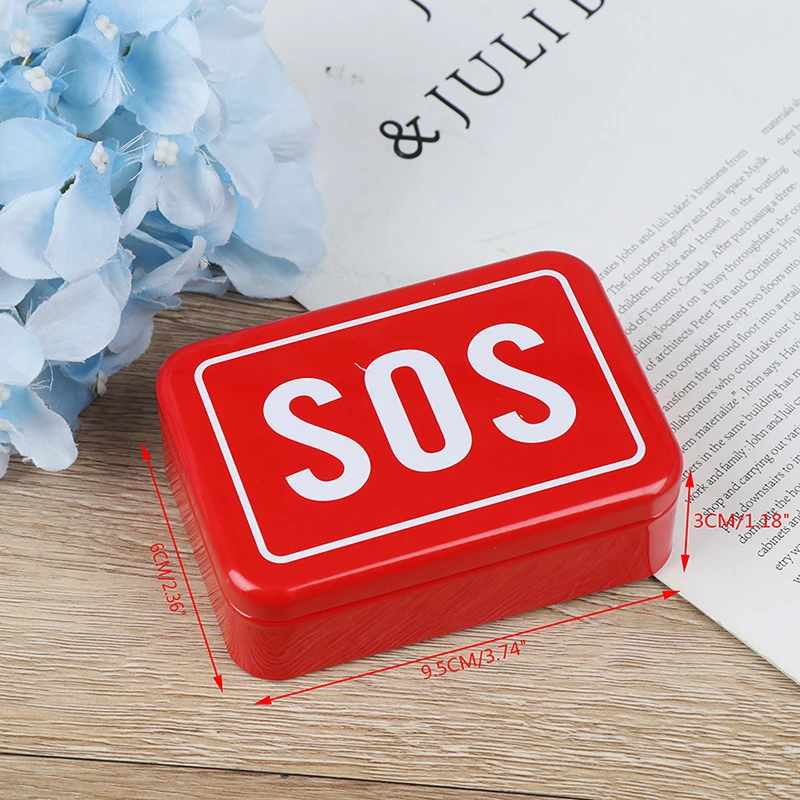 SOS Олово Медицина Таблетка Коробка Для Хранения Чехол контейнер Крышка для