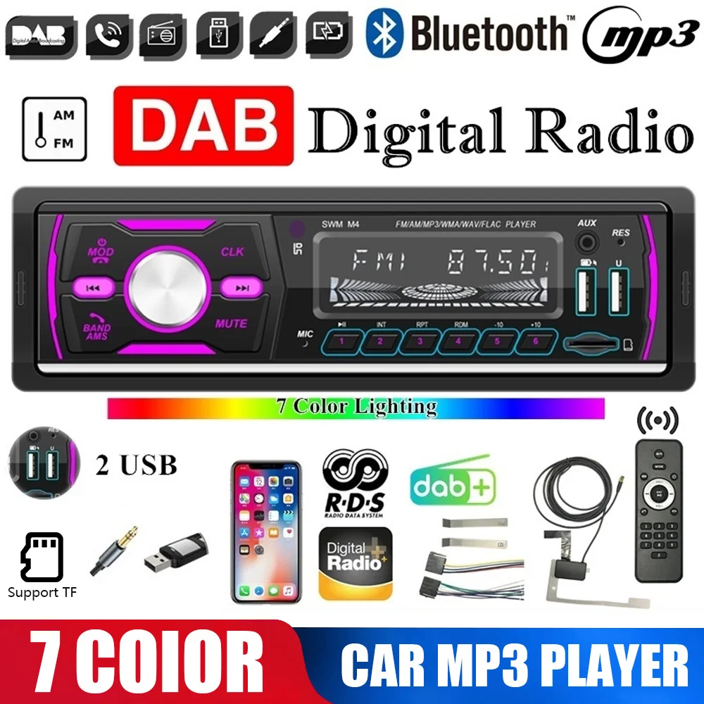 

Автомагнитола 1din для DAB + /RDS, mp3-плеер с Bluetooth для AM/FM/FT, 2020