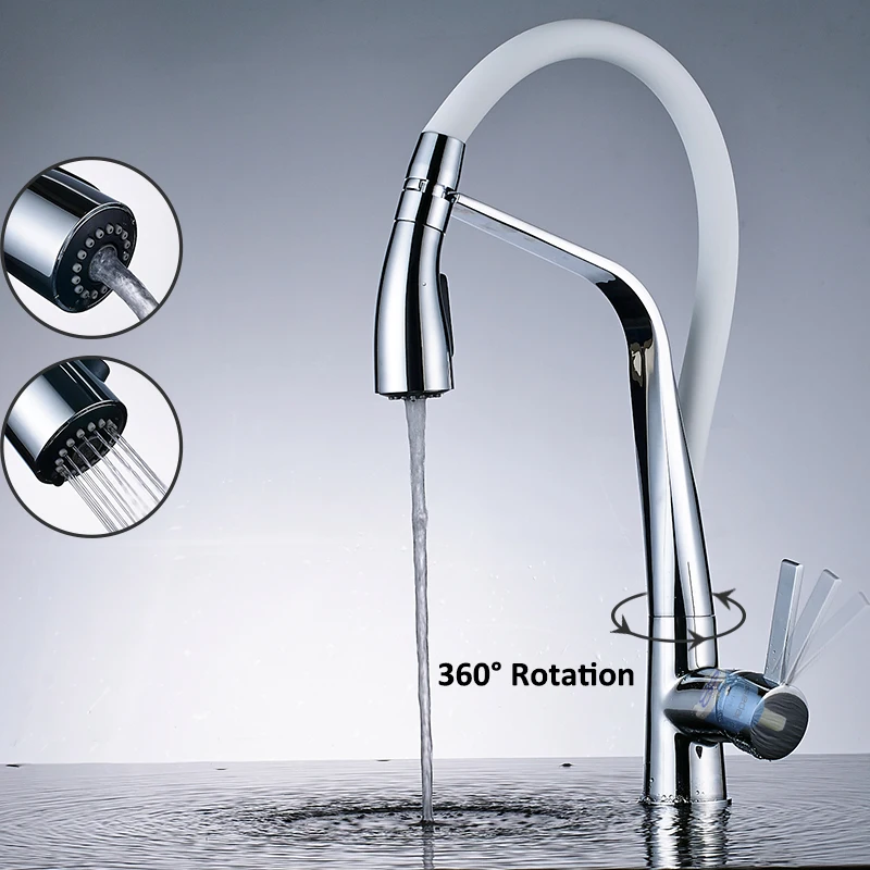 Роскошный хромированный полированный Смеситель для кухни настенный кран с