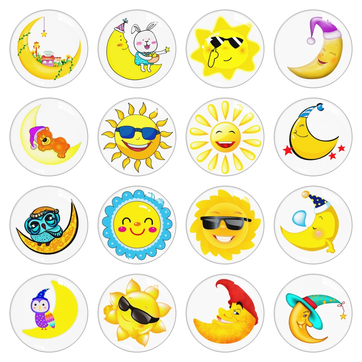 Мультфильм солнце круглый фото стекло кабошон DIY подвески оснастки кнопки