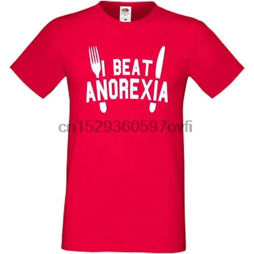 Я Beat анорексия футболка унисекс женские мужские облегающие диета жира Еда