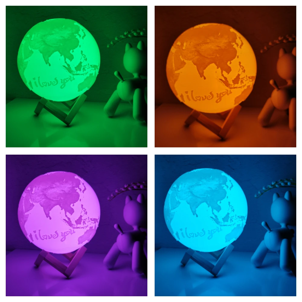 Персонализированная лампа для земли ночсветильник с фото и текстом на заказ