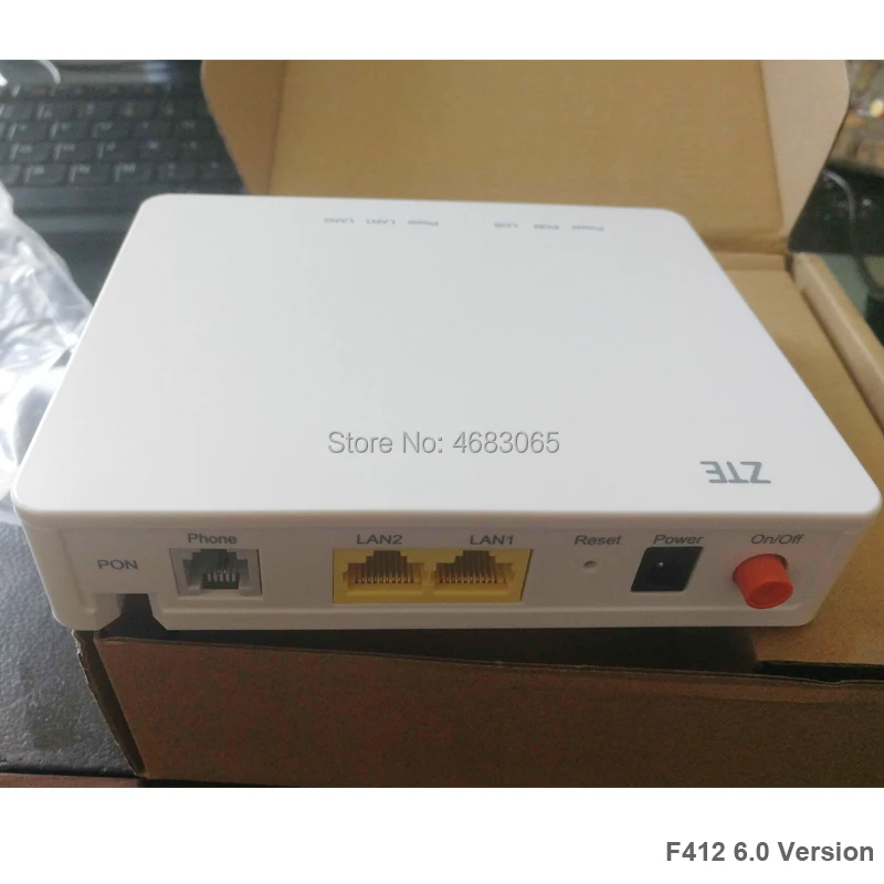 Оригинальный Новый ZTE EPON ONU F412 с портом 1GE + 1FE 1TEL английская прошивка дешевый epon onu