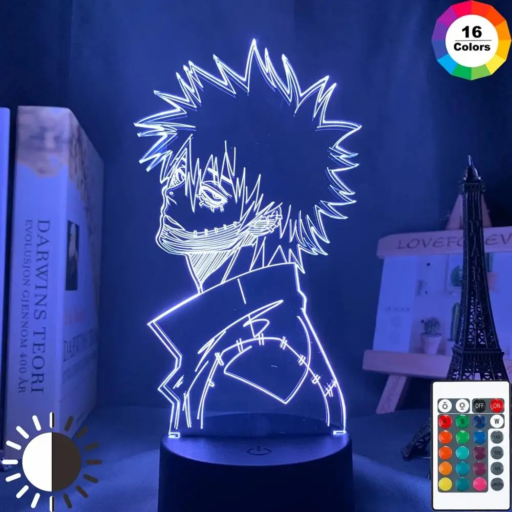 

3D Lamp Acrylic Anime My Hero Academia Dabi Led Light for Bedroom Decor Cool Manga Gift for Him Rgb Colorful Night Light