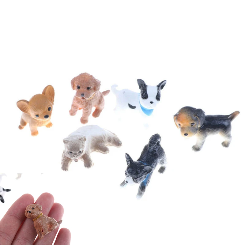 

Miniature Model 6Pcs/Set simulation Decoration cat and dog Gift Toys Dollhouse
