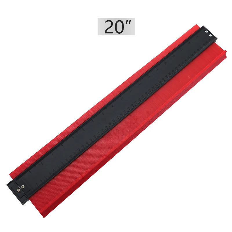 20inch-red Профиль датчик 5/10/20 ''контур датчик дубликатор duplo и Пластик дюймов метрический профиль линейка для копирования нерегулярные Форма Дерево Лазерная маркировочная инструмент - Цвет: 20inch-red