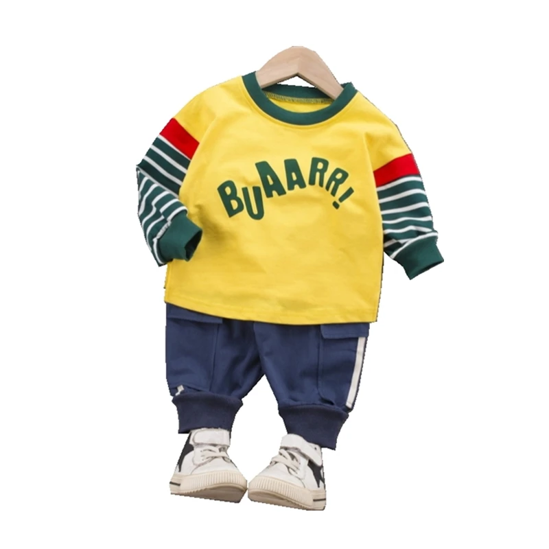 Новая осенняя одежда для маленьких мальчиков и девочек детская хлопковая