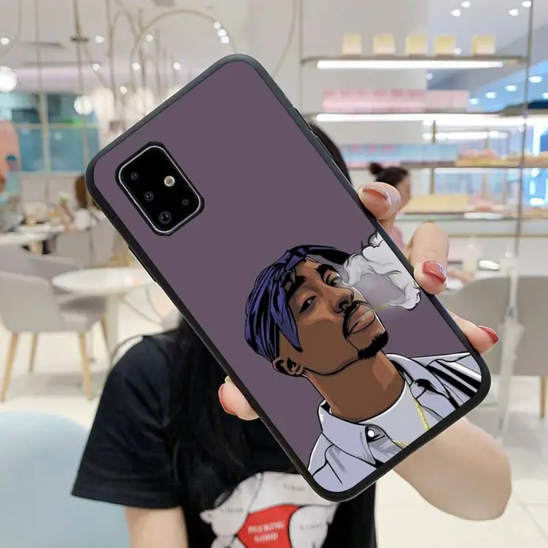 

Rapper 2pac singer Tupac Phone Case For Samsung S5 S6 S7 S8 S9 S10 S20 S21 Edge Plus E Fe Lite Fundas Cover