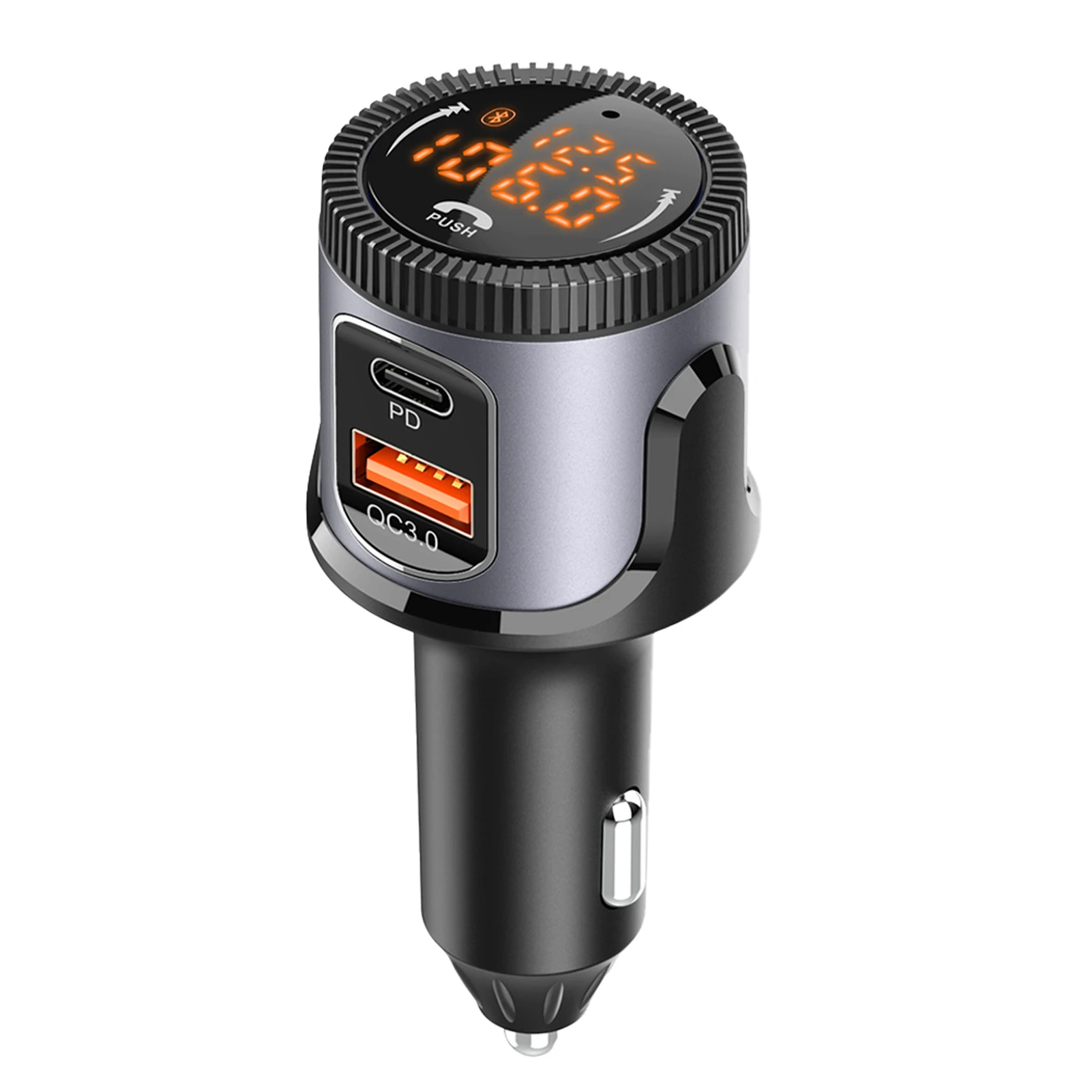 

Wireless FM Transmitter QC PD 3.0 For Car Bluetooth-compatible Handsfree Fast Charging ABS Voltage Display Multifunction