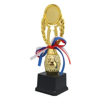 24cm golden creative design award trophy plastic reward prizes decor competition sport gift awards trophy with black base