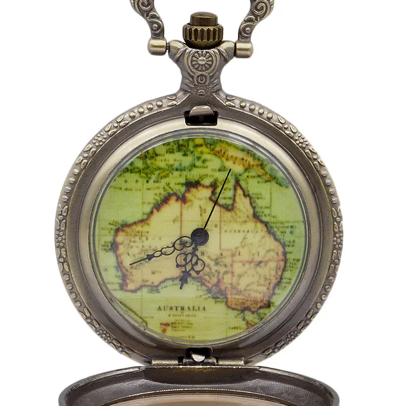 Новое поступление винтажные кварцевые карманные часы с американской картой