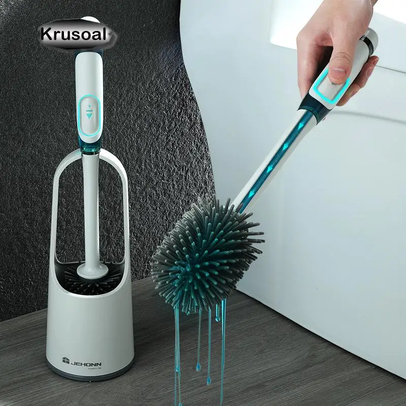 

TPR Silicone Liquid Toilet Brush for Bathroom No Dead Corner Household Soft Hair Washing Toilet Wall-Mounted Cleaning Artifact