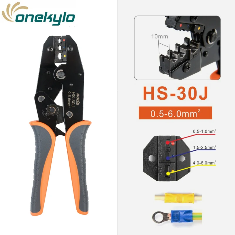 Обжимной инструмент IWISS, изолированный обжимной инструмент, ОБЖИМНАЯ проволока, обжимной инструмент sertir alicate crimpador, плоскогубцы для HS-30J 0,5-6 мм